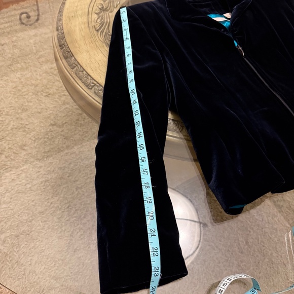 Dana Buchman Women Silk Blend Velvet Blazer Sz 6 Blue Full Zip Long Sleeve NWT - Picture 9 of 12